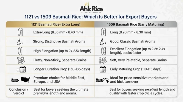 1121 Basmati Rice Explained Grain, Aroma & Export Quality