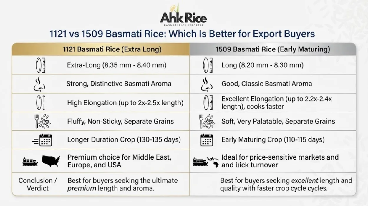 1121 Basmati Rice Explained Grain, Aroma & Export Quality