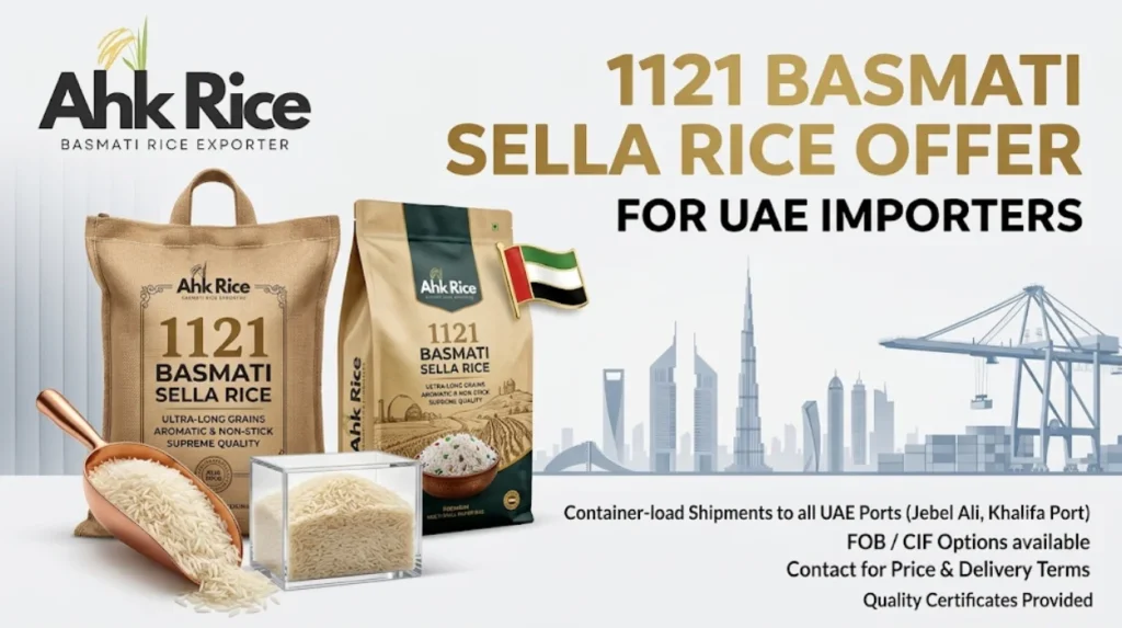 1121 Basmati Sella Rice Export Pricing Guide for UAE Rice Importers