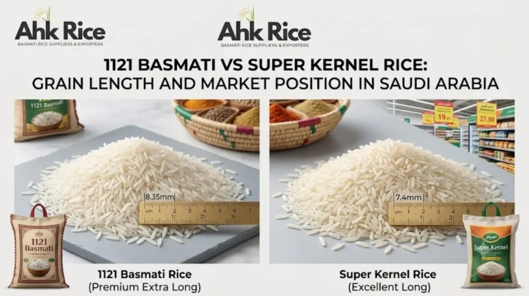 1121 Basmati vs Super Kernel Rice Grain Length and Market Position in Saudi Arabia
