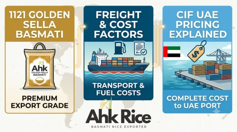 1121 Golden Sella Basmati Rice Shipping Costs, Freight Factors and CIF UAE Pricing Explained