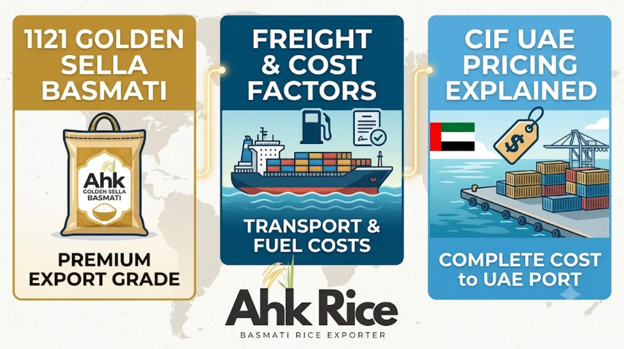 1121 Golden Sella Basmati Rice Shipping Costs, Freight Factors and CIF UAE Pricing Explained