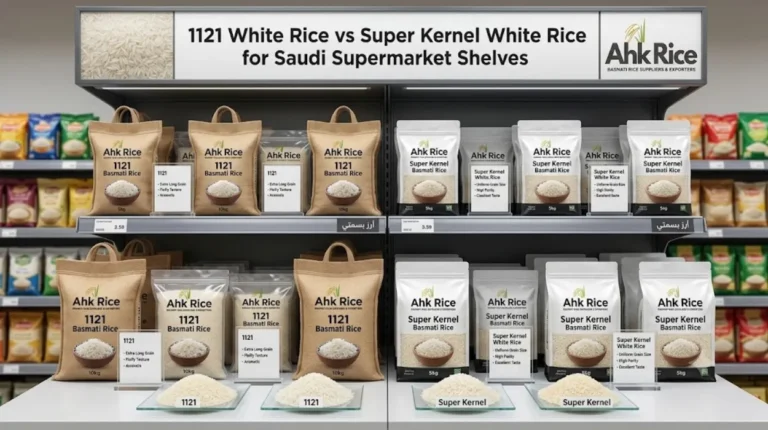 1121 White Rice vs Super Kernel White Rice for Saudi Supermarket Shelves