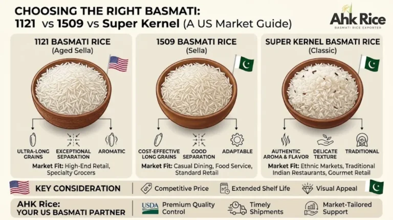 1121 vs 1509 vs Super Kernel Basmati Rice Which Variety Fits the US Market