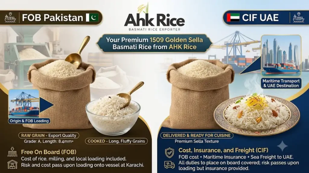 Receive Competitive 1509 Golden Sella Basmati Rice FOB Pakistan and CIF UAE Offers