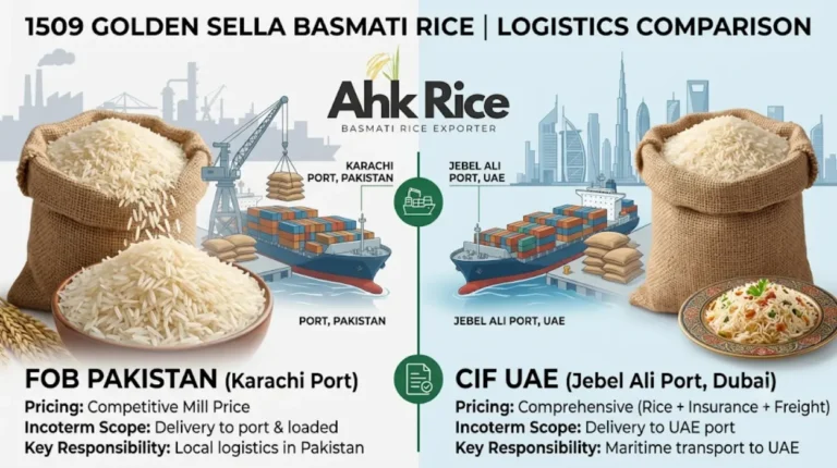 1509 Golden Sella Basmati Rice FOB Pakistan vs CIF UAE Which Pricing Model Saves More