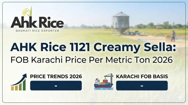 AHK Rice 1121 Creamy Sella FOB Karachi Price Per Metric Ton 2026