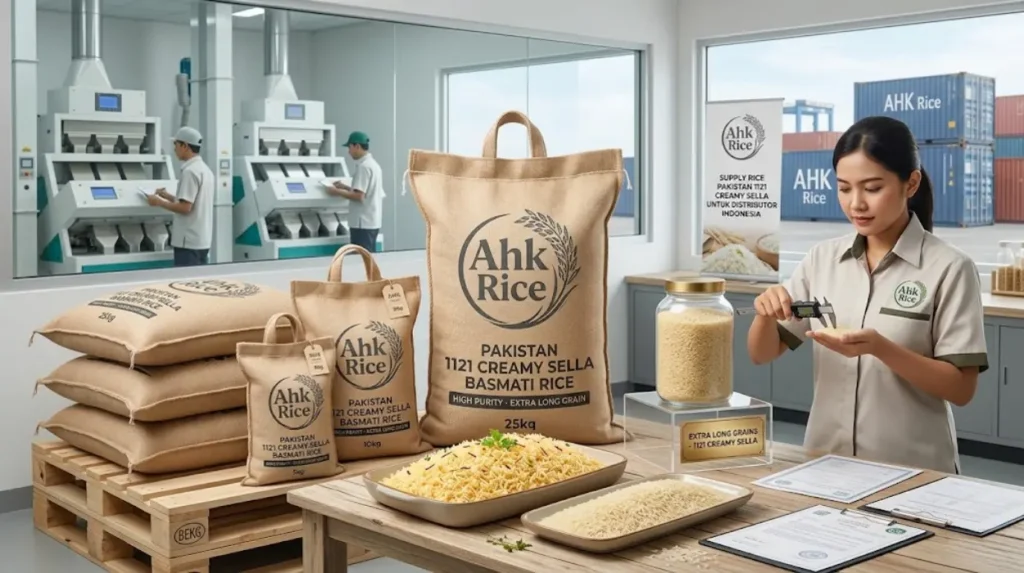 AHK Rice Pakistan 1121 Creamy Sella Supply for Indonesian Rice Distributors
