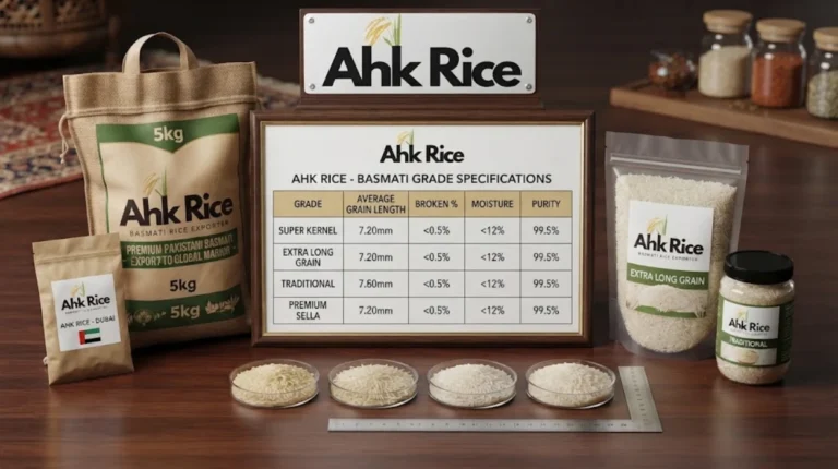 Basmati Rice Grade Specifications Average Grain Length, Broken %, Moisture and Purity