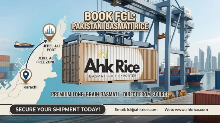 Book a Full Container Load of Pakistani Basmati Rice to Jebel Ali Port