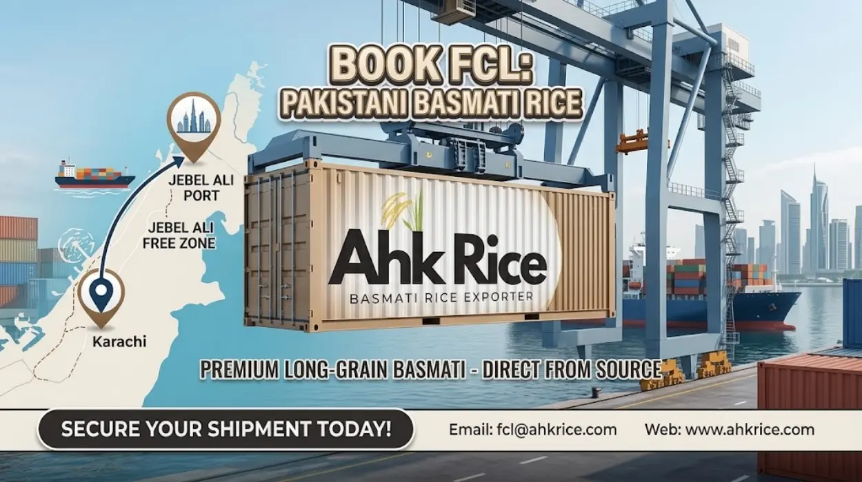 Book a Full Container Load of Pakistani Basmati Rice to Jebel Ali Port