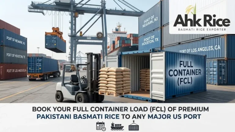 Book a Full Container Load of Pakistani Basmati Rice to Your Nearest US Por