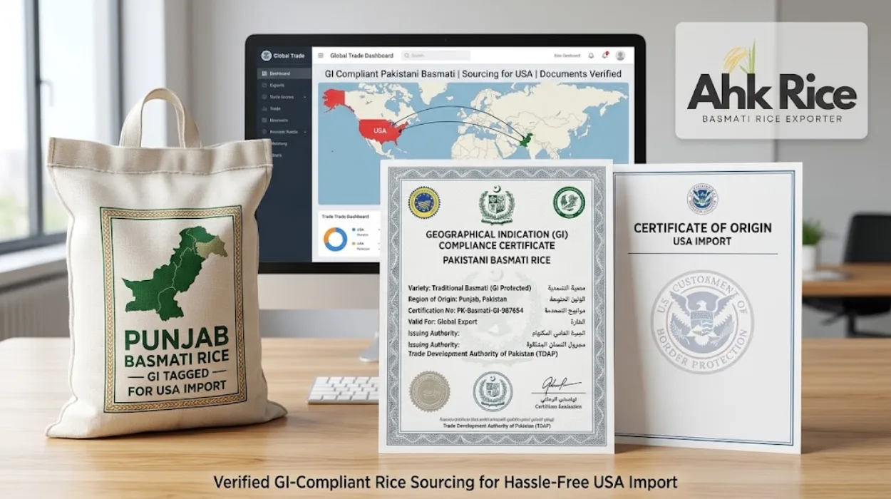 Buy GI-Compliant Pakistani Basmati Rice with Certificate of Origin for USA Import