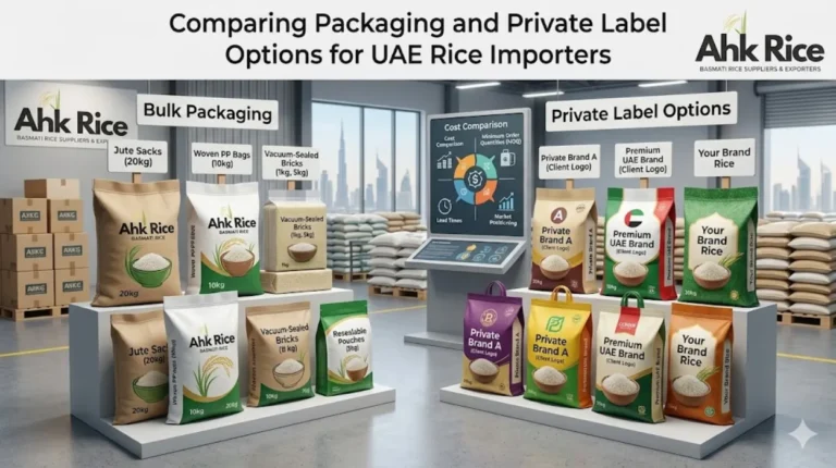 Comparing Packaging and Private Label Options for UAE Rice Importers