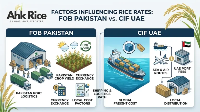 Factors Influencing 1121 Basmati Sella Rice FOB Pakistan and CIF UAE Rates