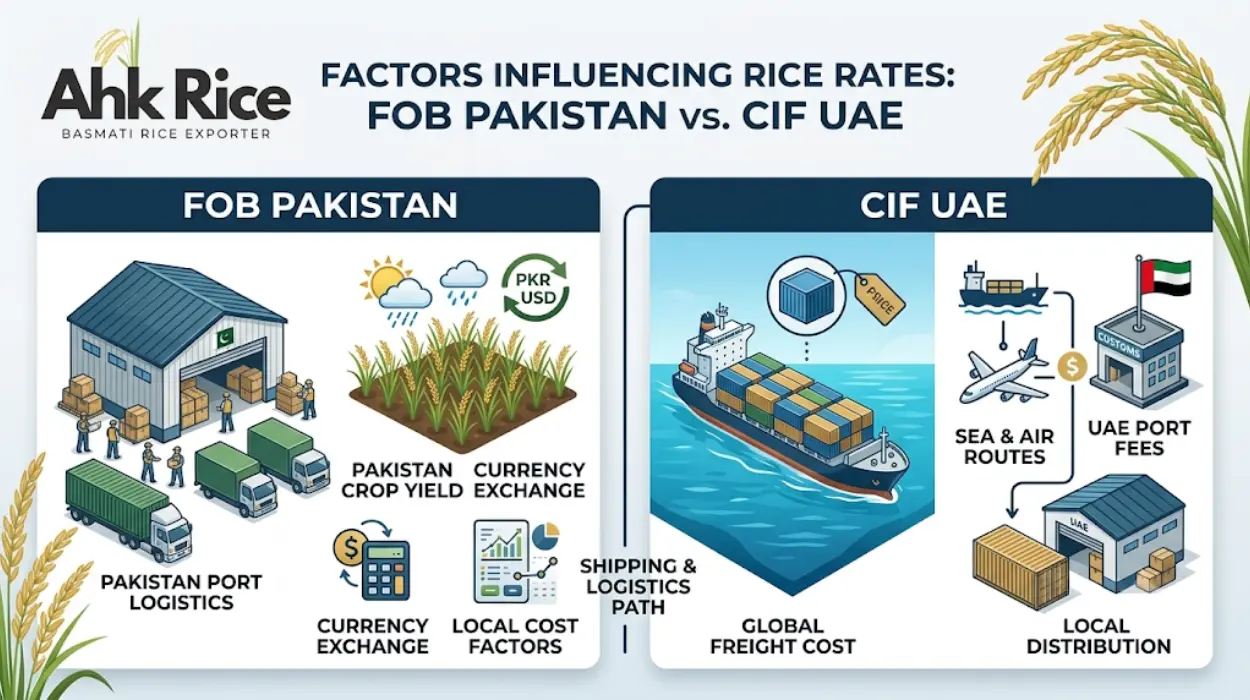 Factors Influencing 1121 Basmati Sella Rice FOB Pakistan and CIF UAE Rates