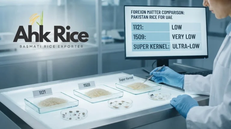 Foreign Matter Comparison Across Pakistan 1121, 1509, and Super Kernel Rice for UAE Markets
