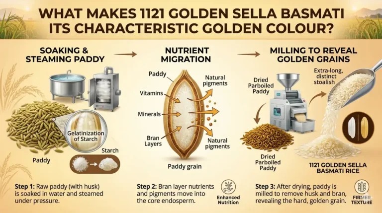What Makes 1121 Golden Sella Basmati Its Characteristic Golden Colour