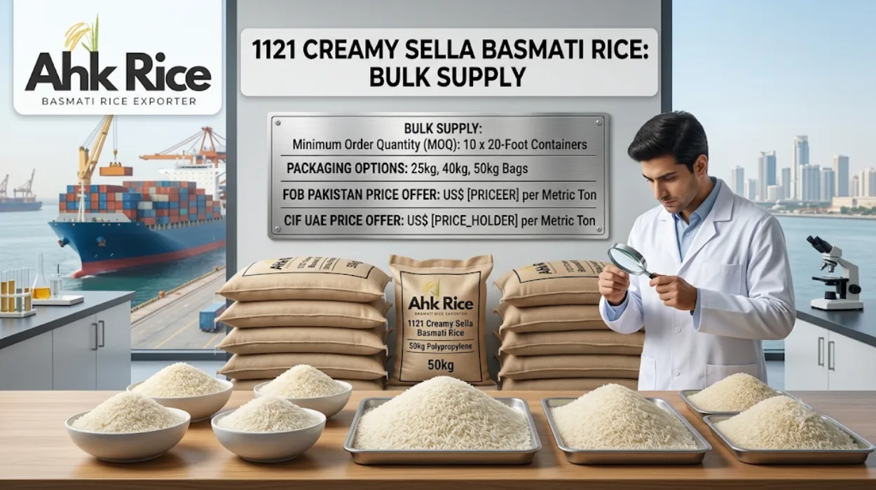 Get Bulk 1121 Creamy Sella Basmati Rice FOB Pakistan and CIF UAE Price Offers (1)