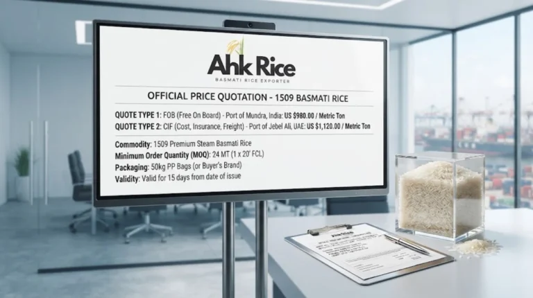Get CIFFOB Quote for 1509 Basmati Rice