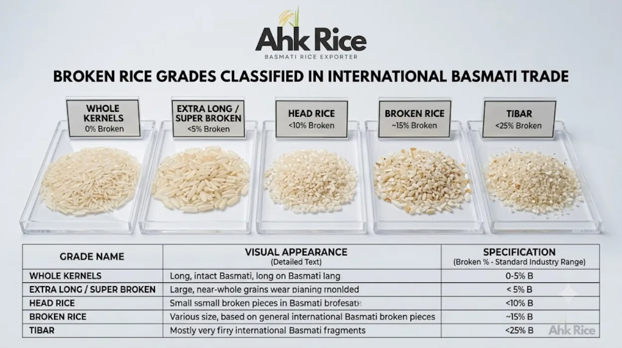 How Are Broken Rice Grades Classified in International Basmati Trade