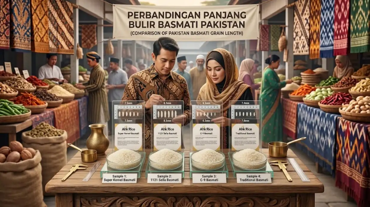 How Do Indonesian Buyers Compare Grain Length Across Pakistan Basmati Varieties