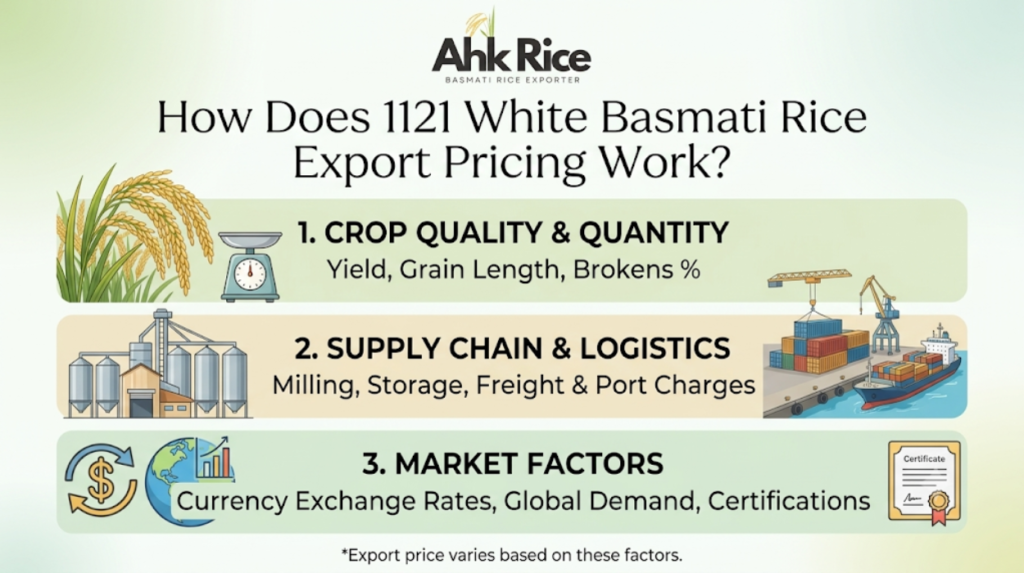 Understanding 1121 White Basmati Rice Export Pricing from Pakistan to UAE Buyers