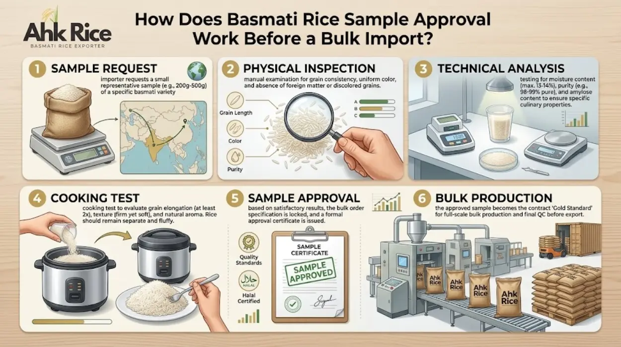 How Does Basmati Rice Sample Approval Work Before a Bulk Import
