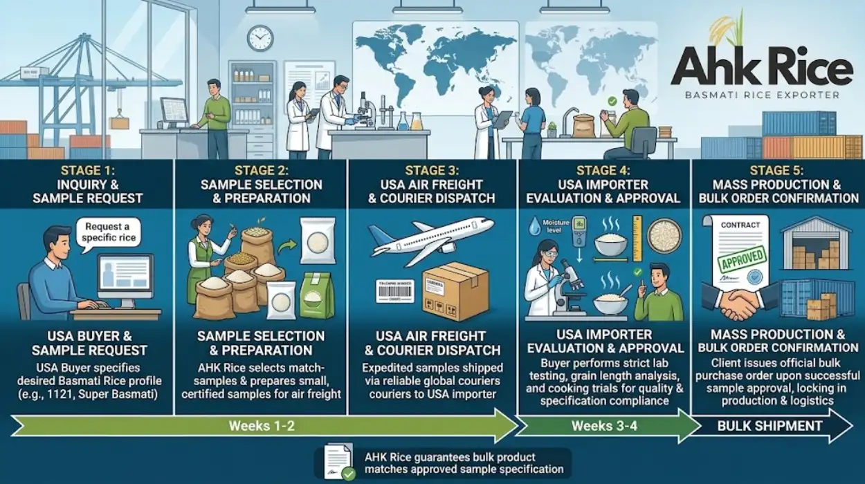 How Does Basmati Rice Sample Approval Work Before a USA Bulk Order