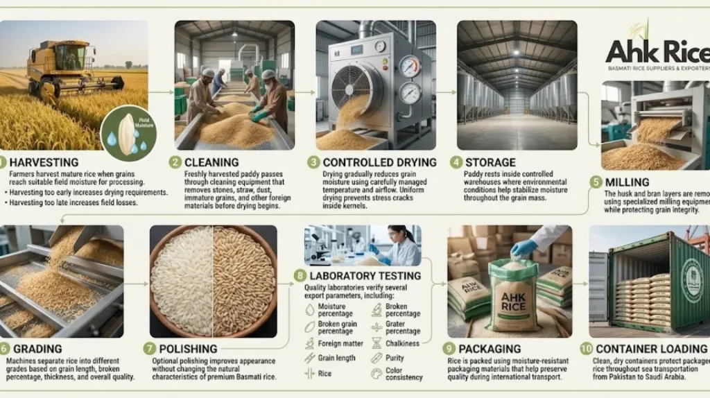 How Does Moisture Control Work During Pakistan Basmati Rice Processing?
