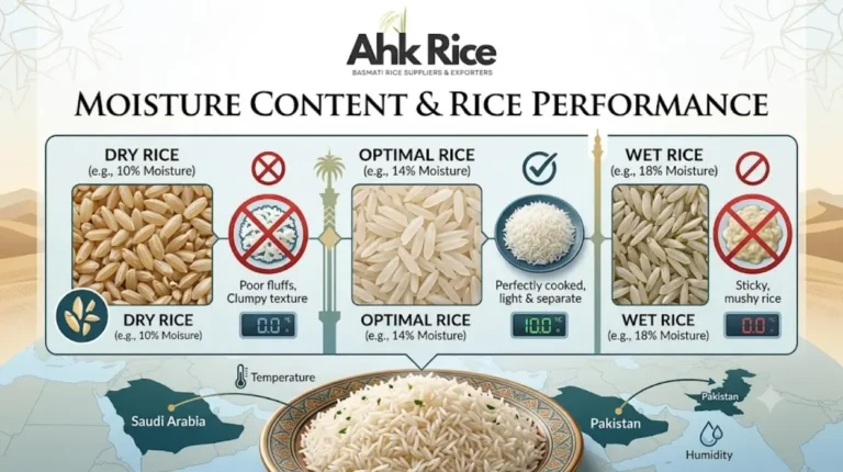 How Moisture Content Influences Cooking Performance of Pakistan Basmati Rice in Saudi Arabia