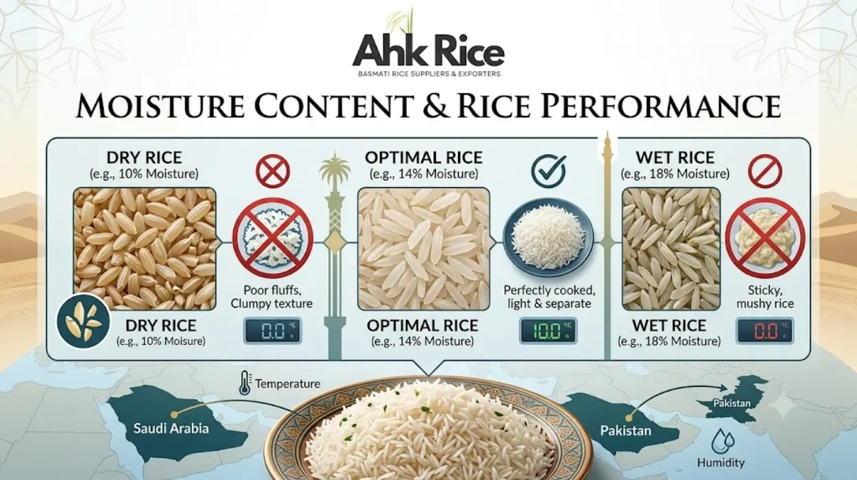 How Moisture Content Influences Cooking Performance of Pakistan Basmati Rice in Saudi Arabia
