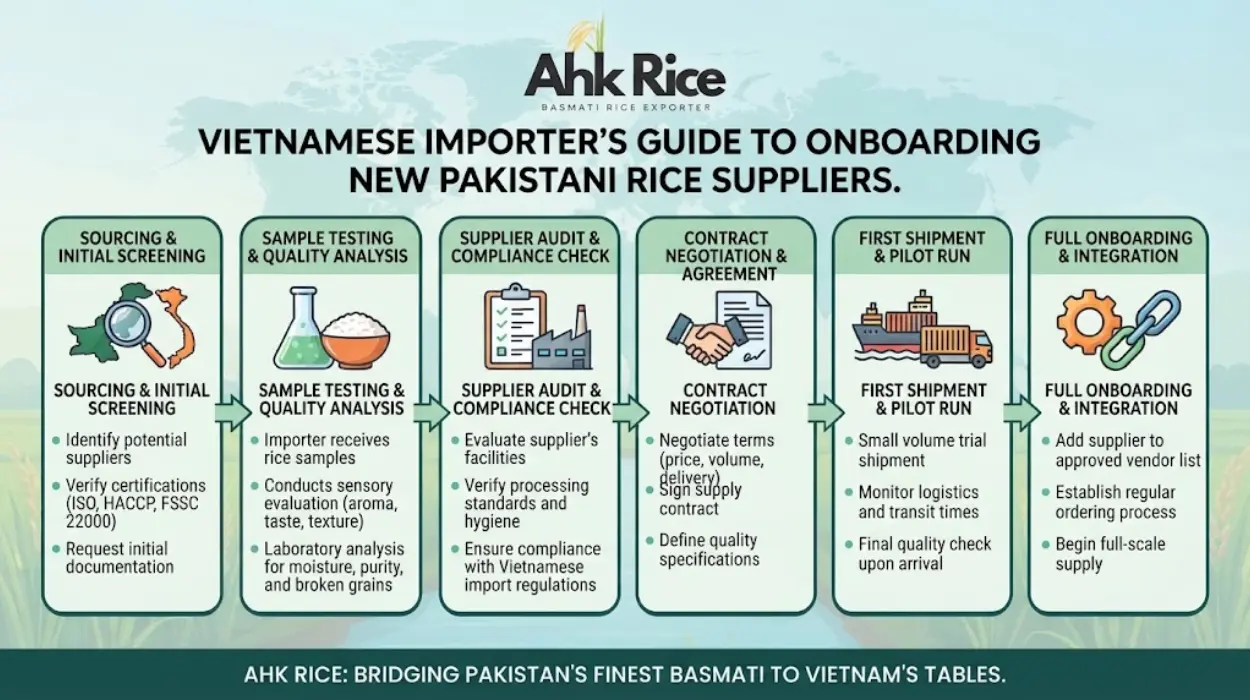 How Vietnamese Food Importers Test, Approve, and Onboard New Pakistani Rice Suppliers
