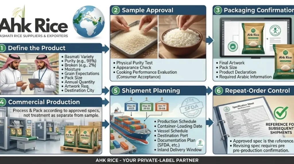 How can a Saudi supermarket get started with AHK Rice?