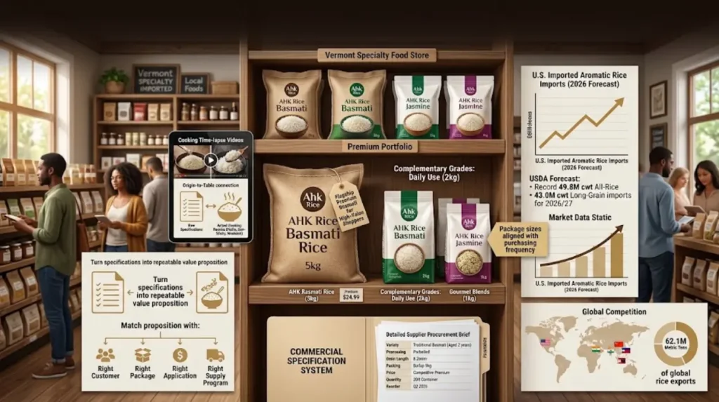 How can product positioning support long-term premium rice sales growth?