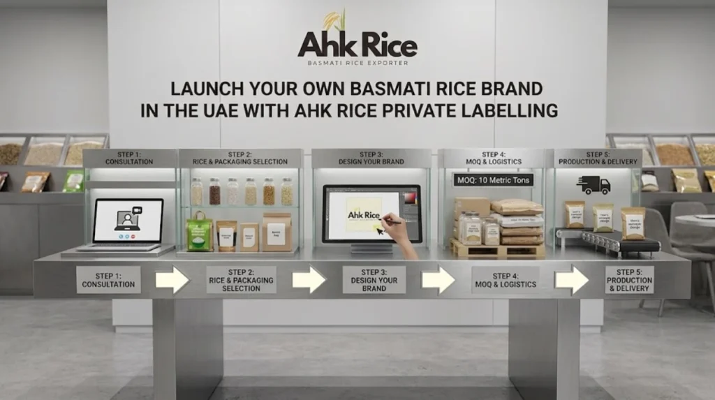 Launch Your Own Basmati Rice Brand in the UAE with AHK Rice Private Labelling