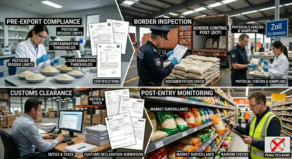 How do EU rice import regulations for Germany work?