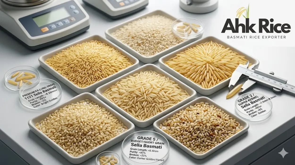 How do Pakistani Sella Basmati grades compare technically