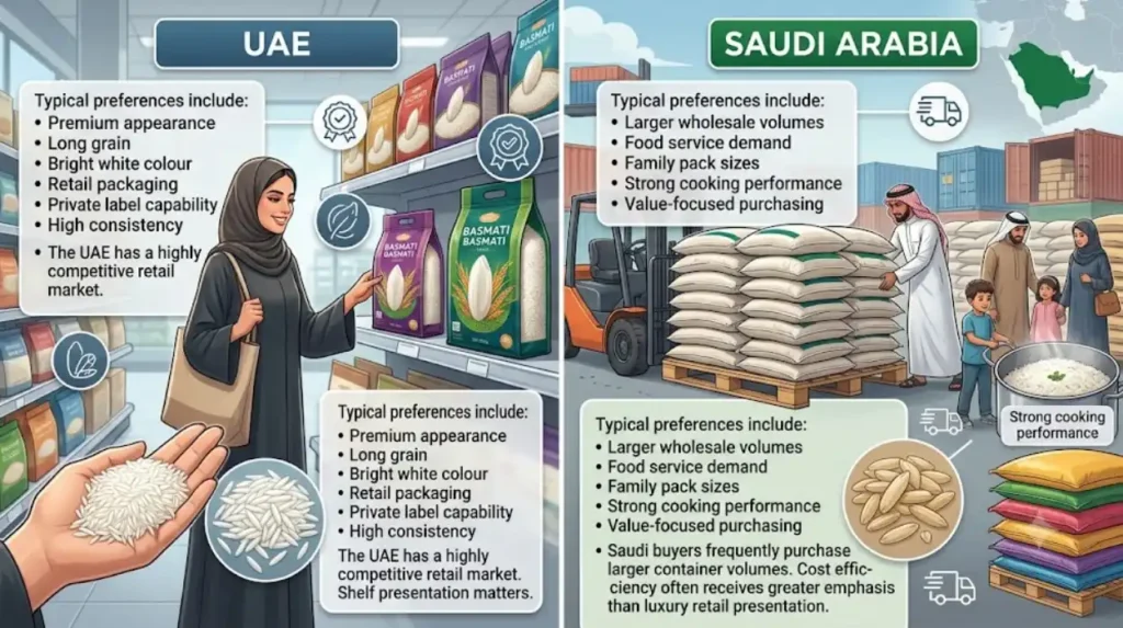 How do UAE and other Gulf markets differ in quality preferences?