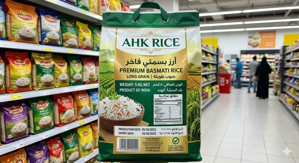 How do UAE labeling rules impact Dubai retail rice packaging?