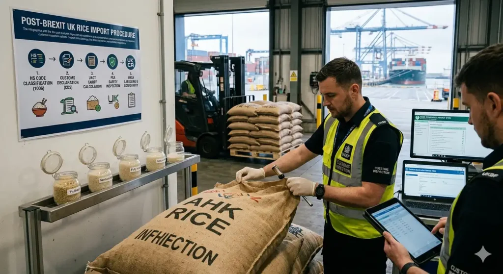 How do post-Brexit rice import regulations work in the UK?