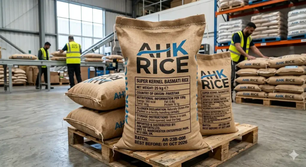 How do rice packaging sizes and FSA labelling requirements work in practice?