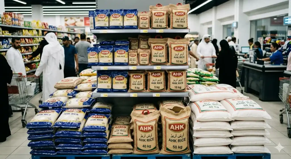 How do rice packaging sizes function in the Qatar market?