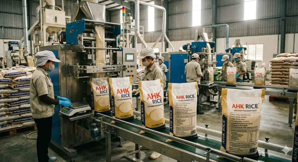 How do rice packaging systems work for Vietnam imports?