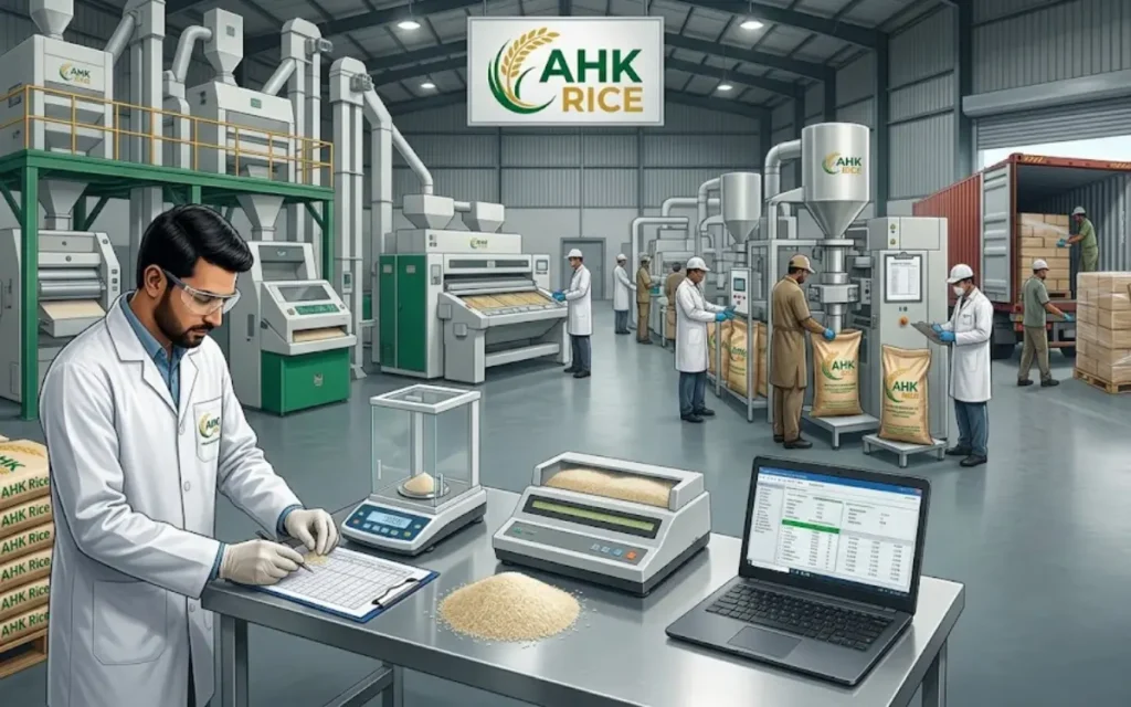How does AHK Rice approach pre-shipment specification control?