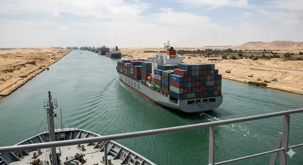 How does sea freight Pakistan Germany work through the Suez Canal?