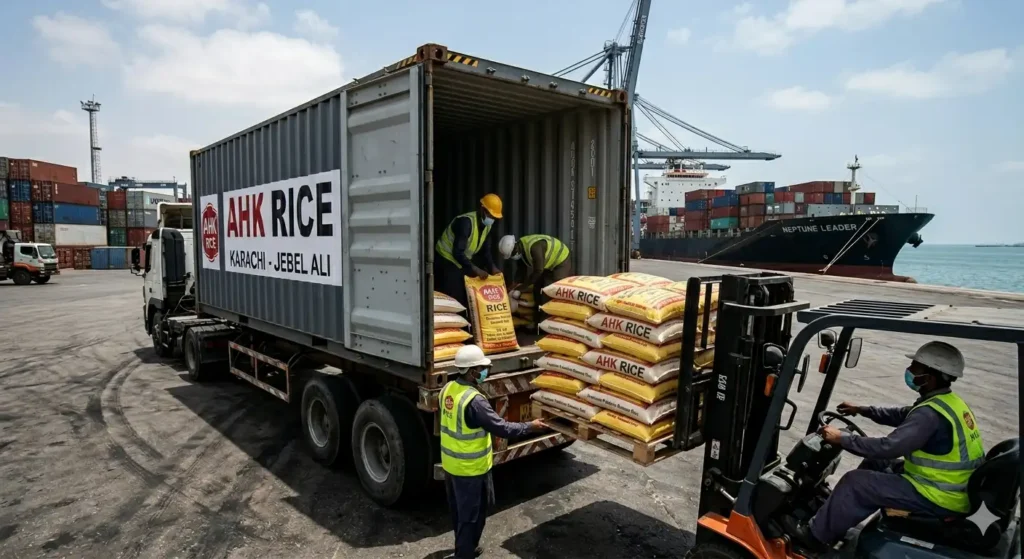 How does sea freight Pakistan UAE rice shipping work?