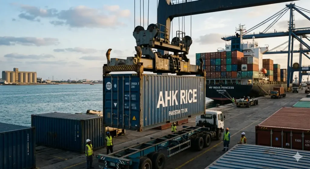 How does sea freight Pakistan UK work for rice shipments?