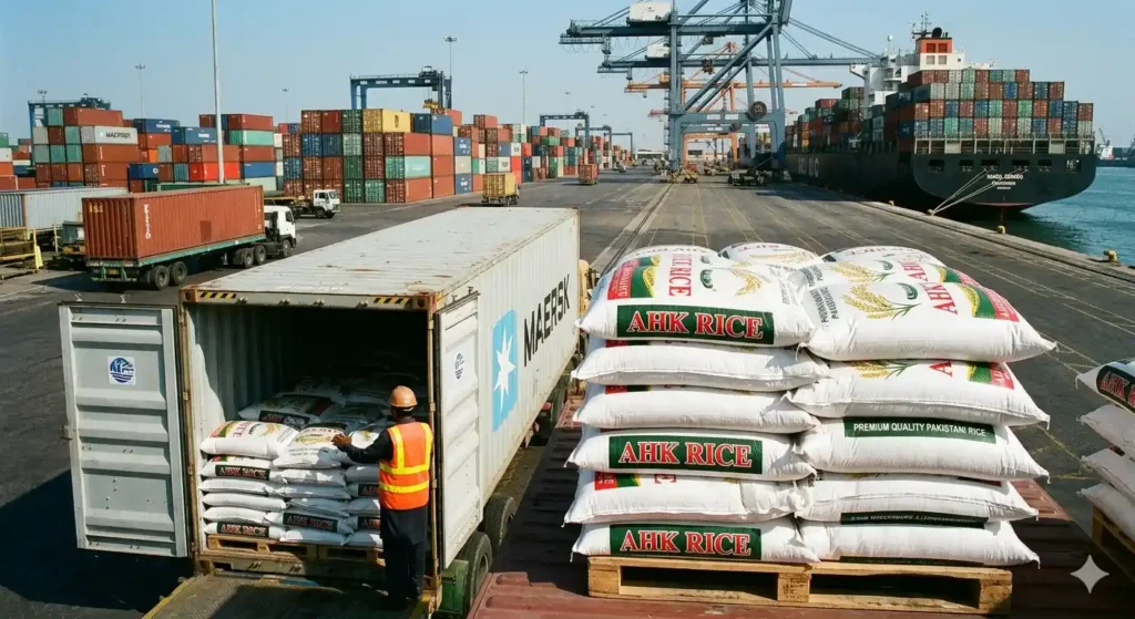 How does the rice shipping process from Karachi to Ho Chi Minh Port work?