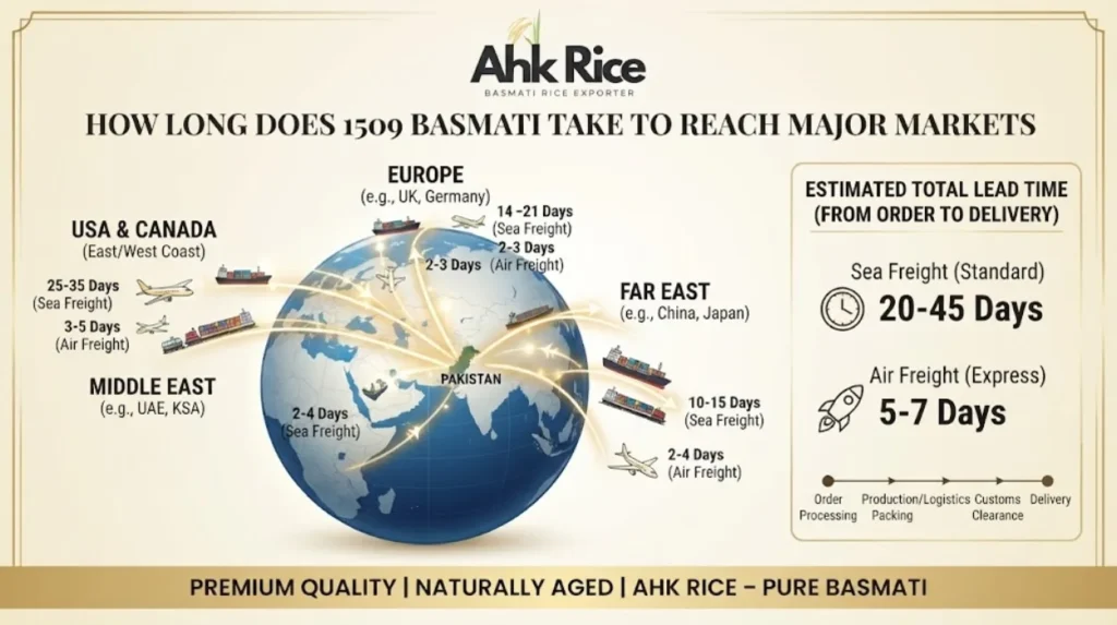 AHK Rice 1509 Basmati: Wholesale Export Supplier Pakistan